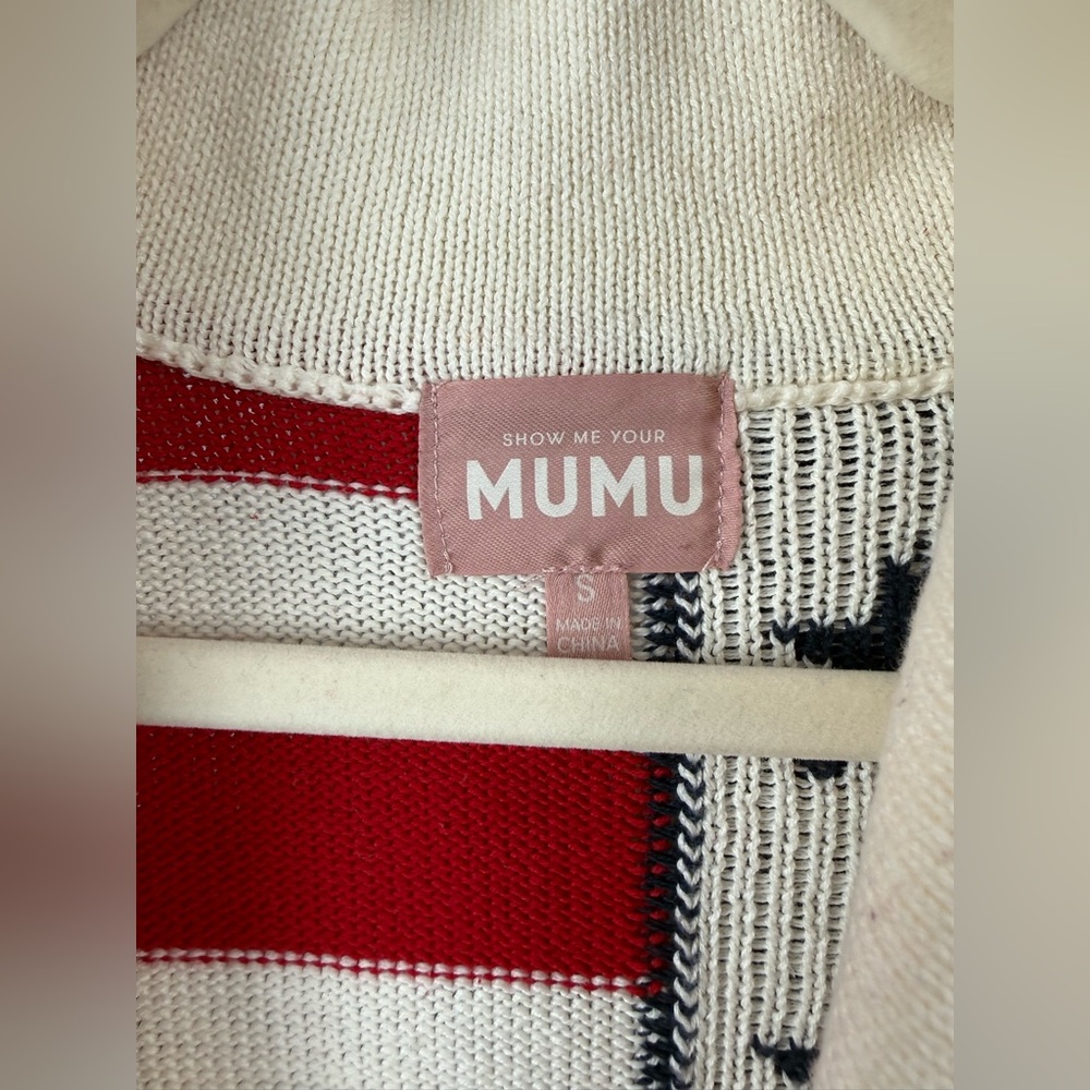 Show Me Your Mumu Zippy Cardigan American Flag Knit Patriotic Sweater Size S - Picture 6 of 8